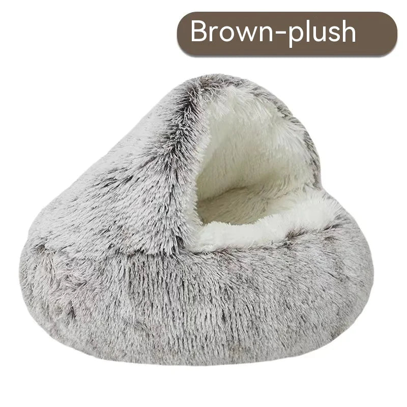 Cozy Nest Semi-Closed Pet Bed for Cats and Small Dogs