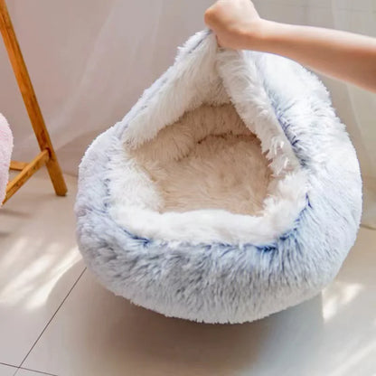 Cozy Nest Semi-Closed Pet Bed for Cats and Small Dogs